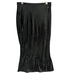 Express Vintage Velvet Maxi Skirt Womens M Black Velour Soft Y2K 90s Retro Goth